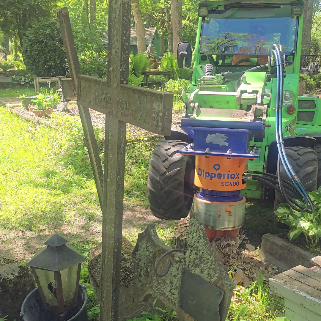 stump grinding next to graves